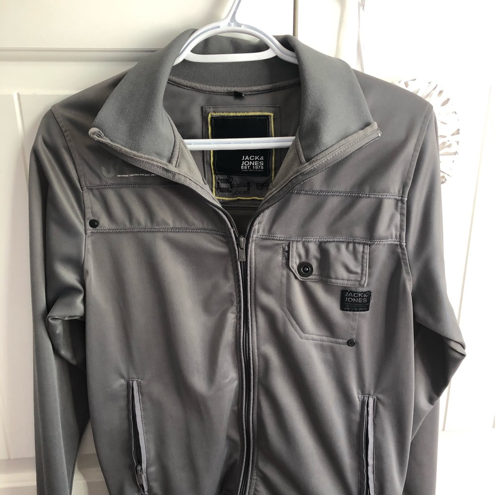 Jack Jones silvery grey zip up sweater